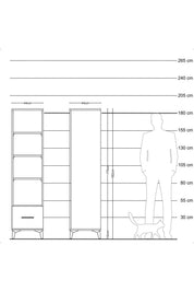 Hyperion Dolap 4 Raflı Tek Çekmeceli 44x44x182 - S55M044V5B