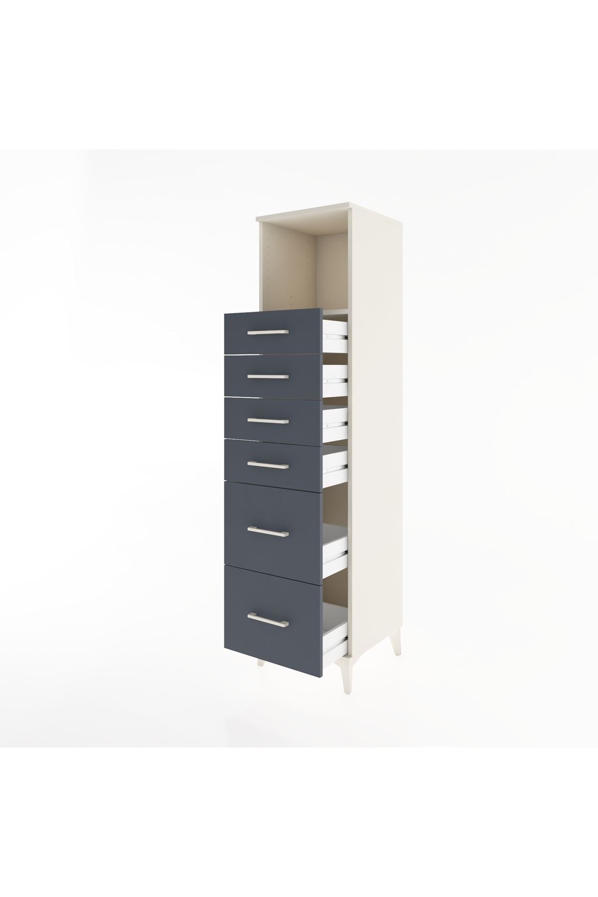 Hyperion Dolap Tek Raflı 6 Çekmeceli 44x44x182 - S55M045V2B