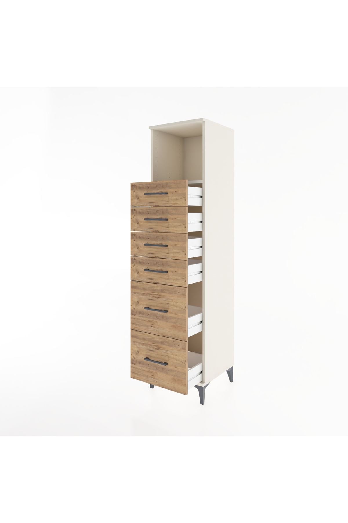 Hyperion Dolap Tek Raflı 6 Çekmeceli 44x44x182 - S55M045V3B