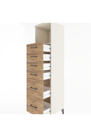 Hyperion Dolap Tek Raflı 6 Çekmeceli 44x44x182 - S55M045V3B
