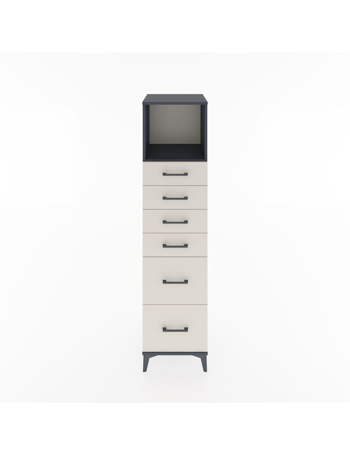 Hyperion Dolap Tek Raflı 6 Çekmeceli 44x44x182 - S55M045V4B