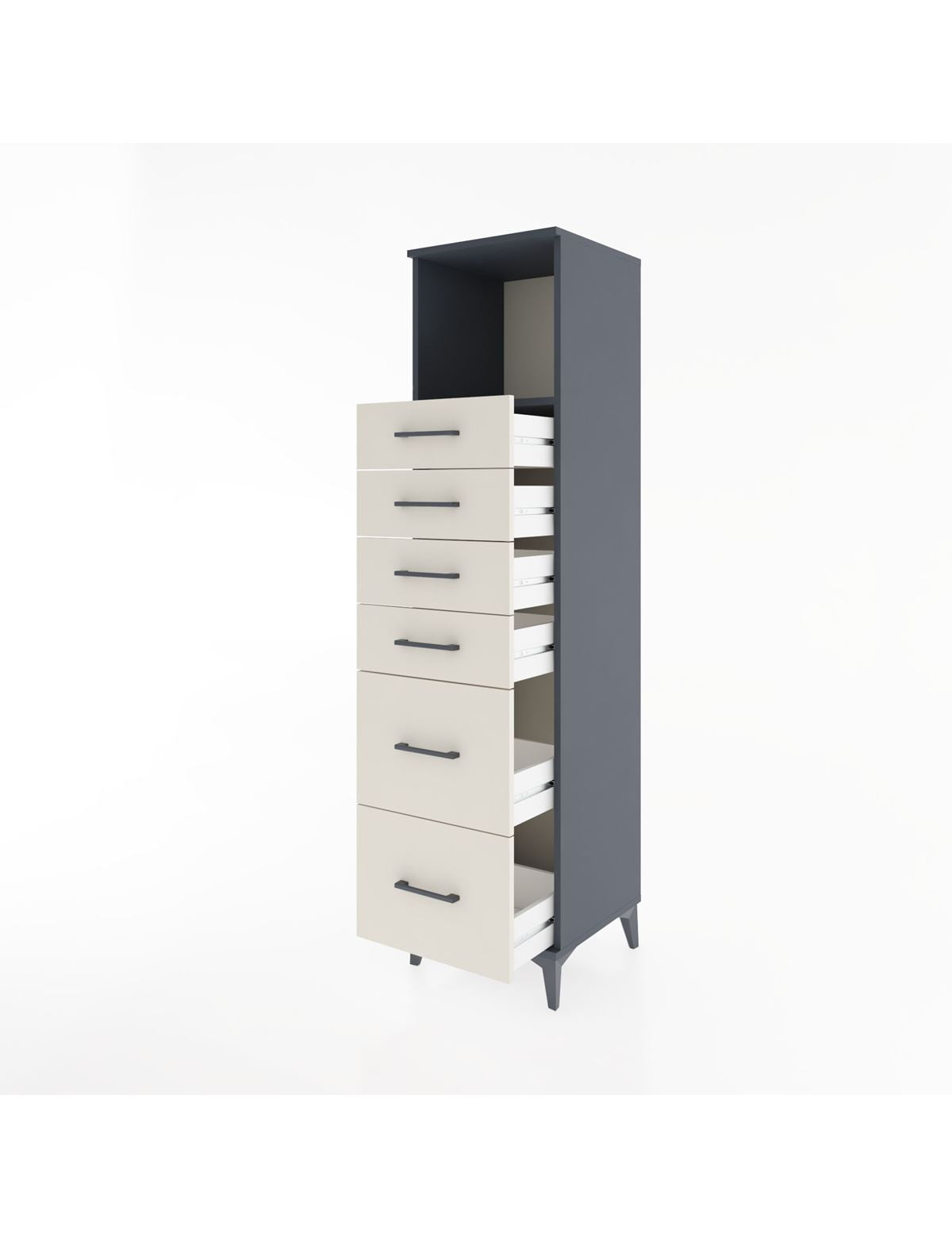 Hyperion Dolap Tek Raflı 6 Çekmeceli 44x44x182 - S55M045V4B