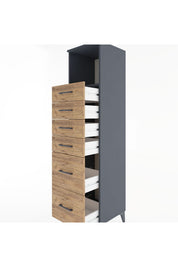 Hyperion Dolap Tek Raflı 6 Çekmeceli 44x44x182 - S55M045V6B