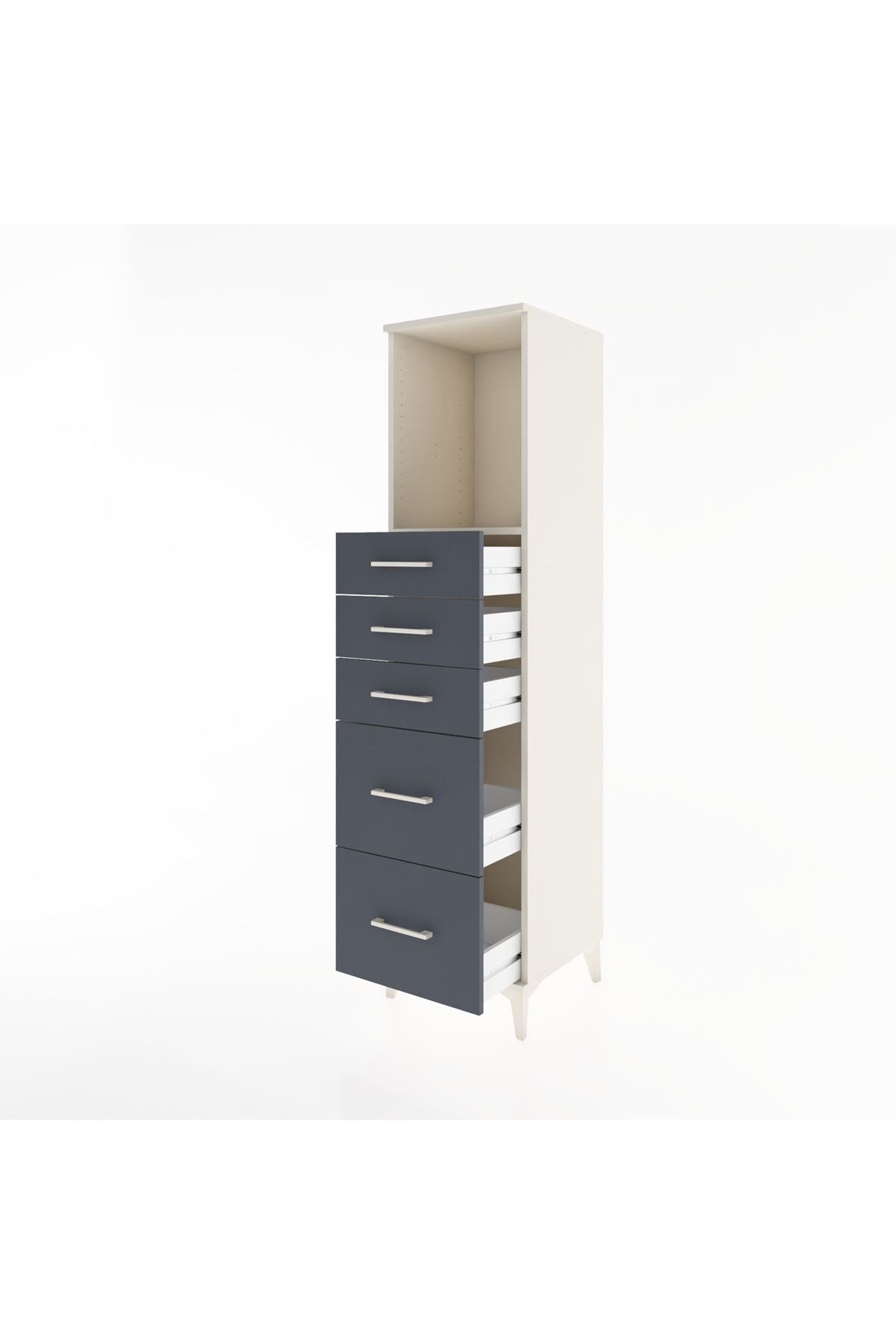 Hyperion Dolap Tek Raflı 5 Çekmeceli 44x44x182 - S55M046V2B