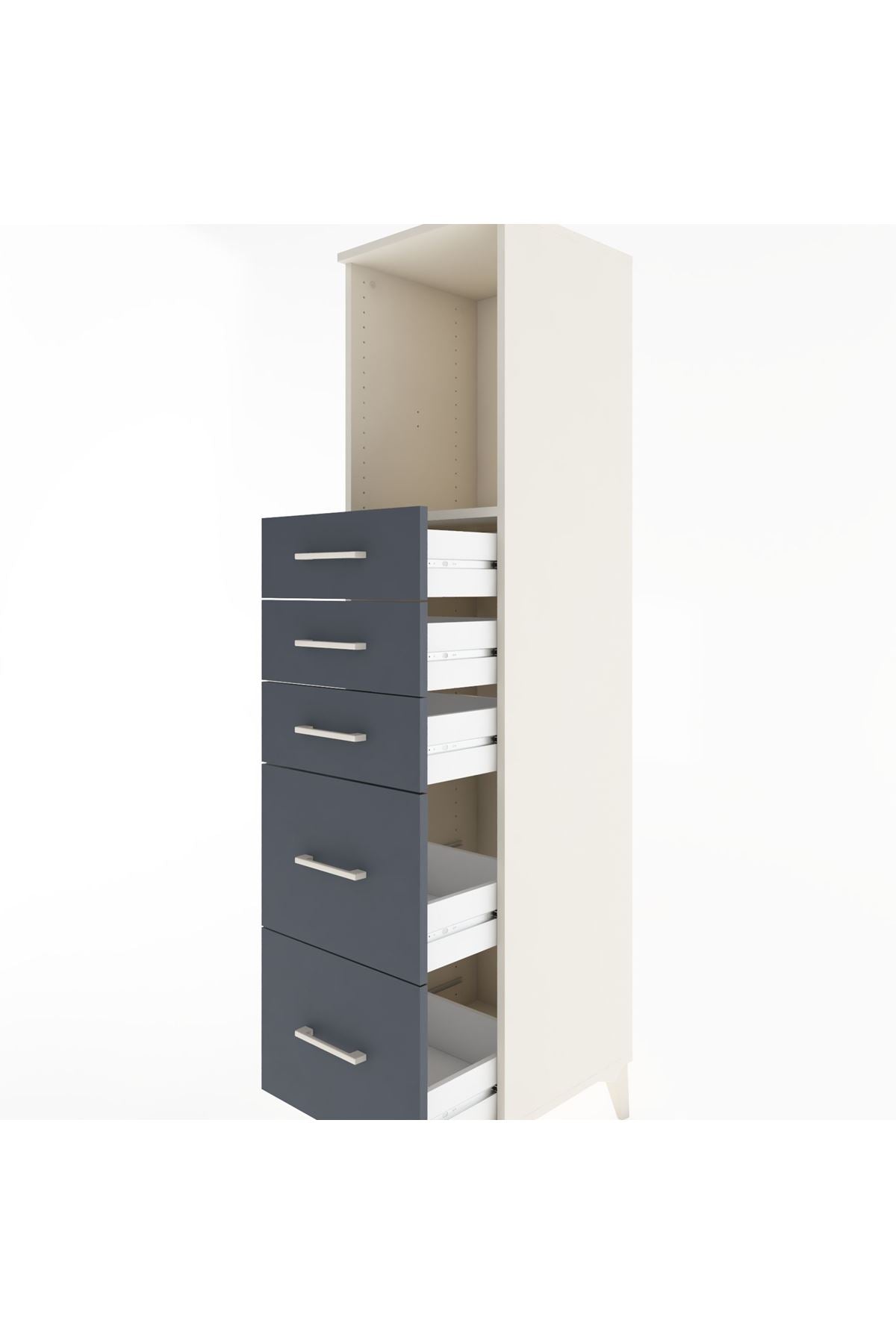 Hyperion Dolap Tek Raflı 5 Çekmeceli 44x44x182 - S55M046V2B
