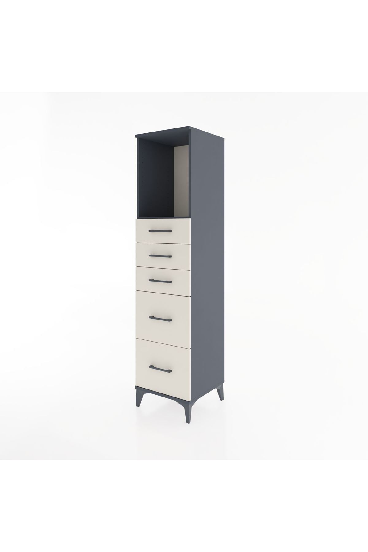 Hyperion Dolap Tek Raflı 5 Çekmeceli 44x44x182 - S55M046V4B