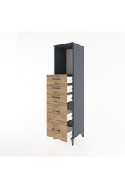 Hyperion Dolap Tek Raflı 5 Çekmeceli 44x44x182 - S55M046V6B