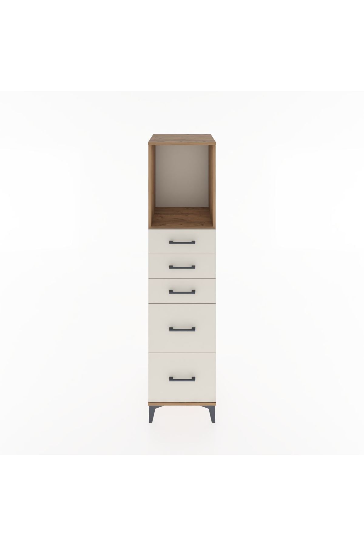 Hyperion Dolap Tek Raflı 5 Çekmeceli 44x44x182 - S55M046V7B