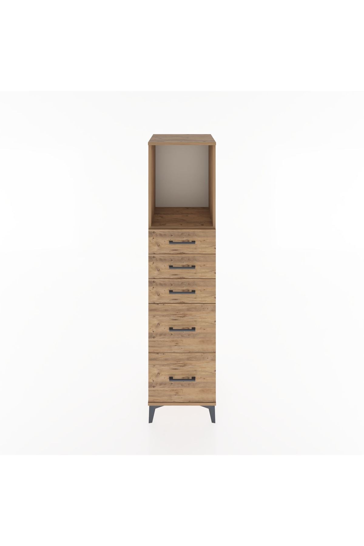 Hyperion Dolap Tek Raflı 5 Çekmeceli 44x44x182 - S55M046V9B