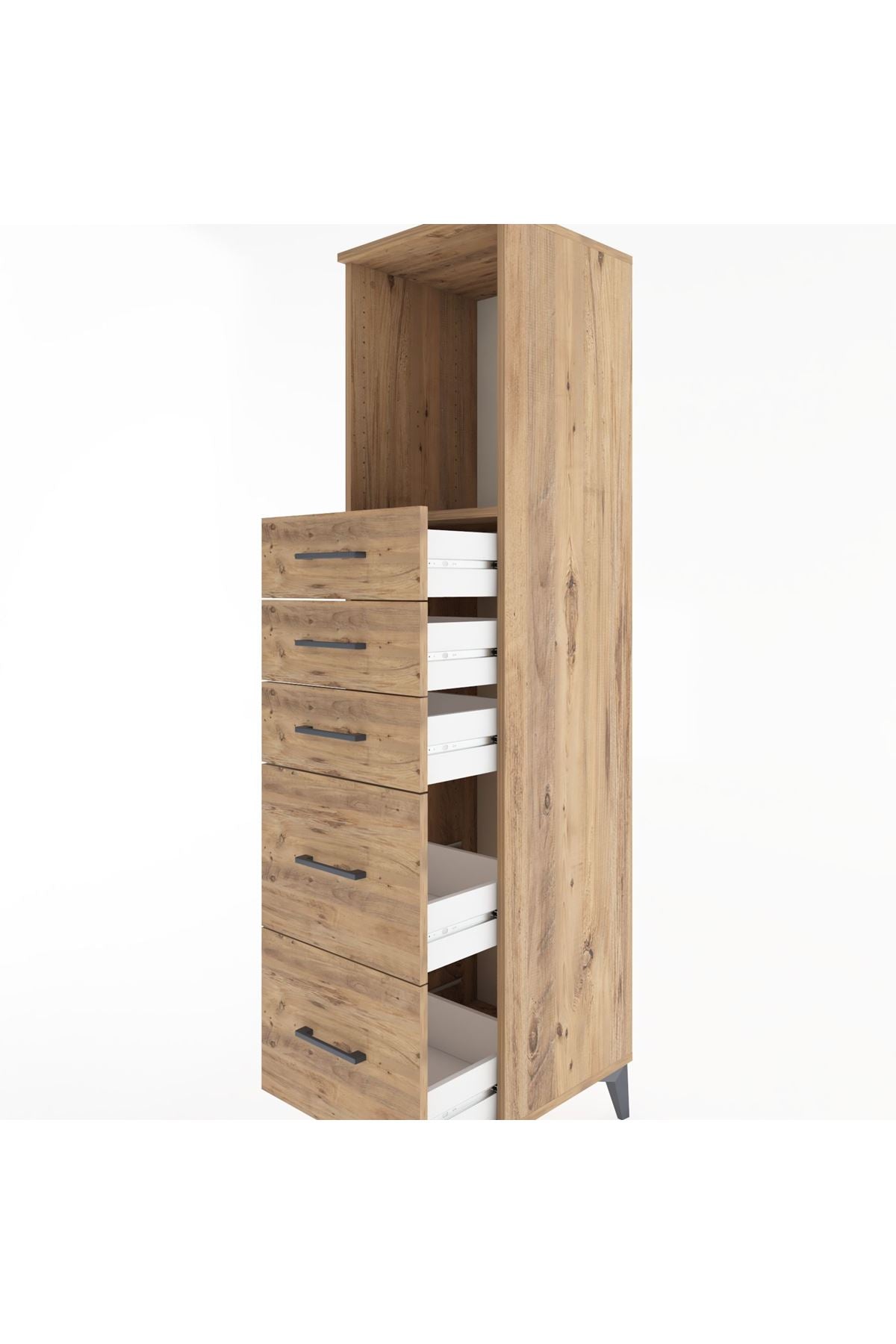 Hyperion Dolap Tek Raflı 5 Çekmeceli 44x44x182 - S55M046V9B