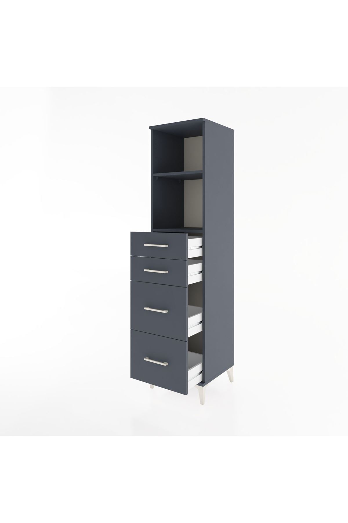 Hyperion Dolap 2 Raflı 4 Çekmeceli 44x44x182 - S55M047V5B