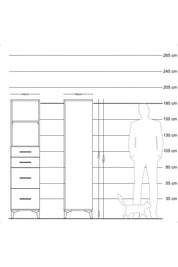 Hyperion Dolap 2 Raflı 4 Çekmeceli 44x44x182 - S55M047V5B
