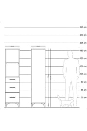 Hyperion Dolap 2 Raflı 3 Çekmeceli 44x44x182 - S55M048V9B