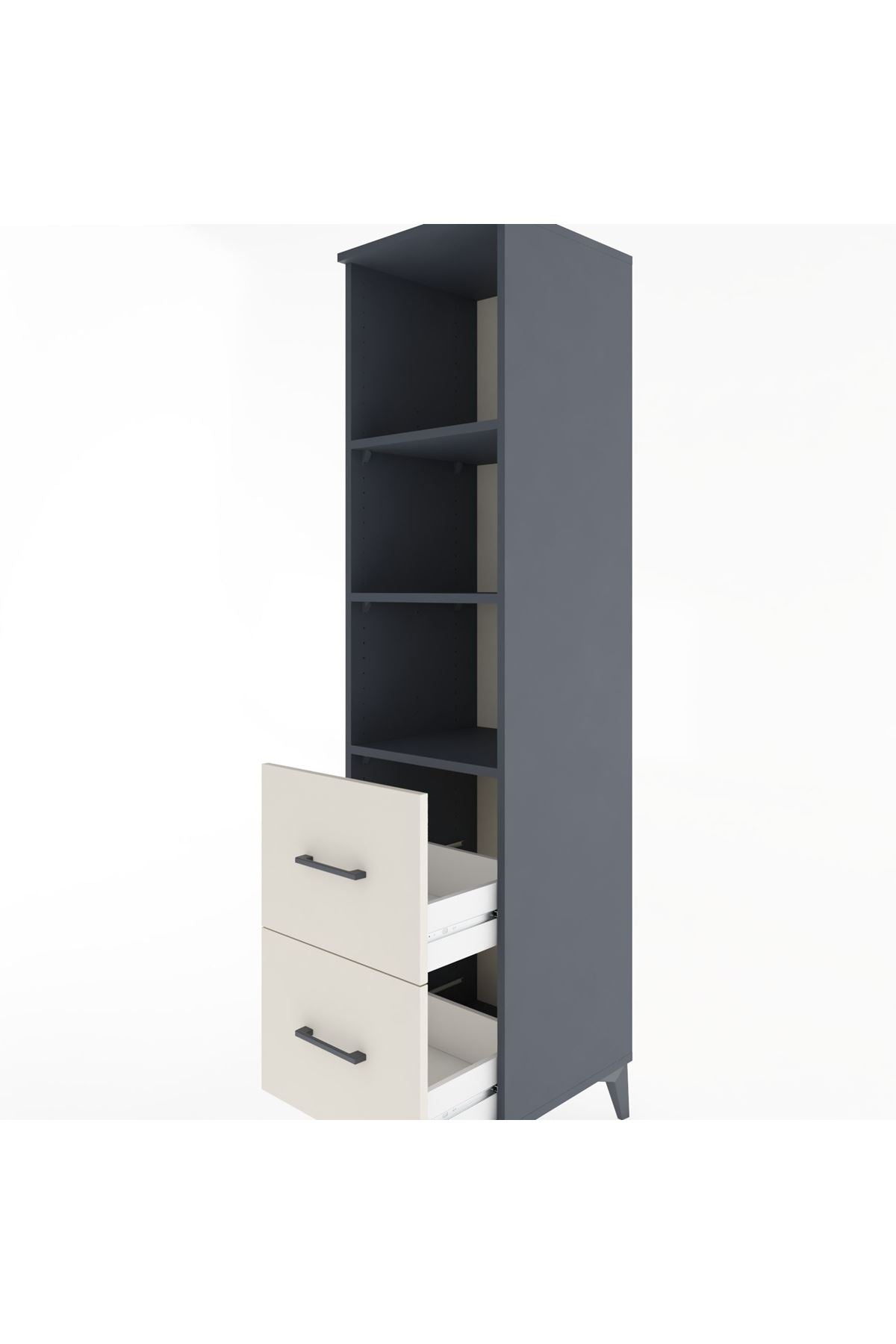 Hyperion Dolap 3 Raflı 2 Çekmeceli 44x44x182 - S55M049V4B