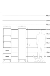 Hyperion Dolap 3 Raflı 2 Çekmeceli 44x44x182 - S55M049V9B