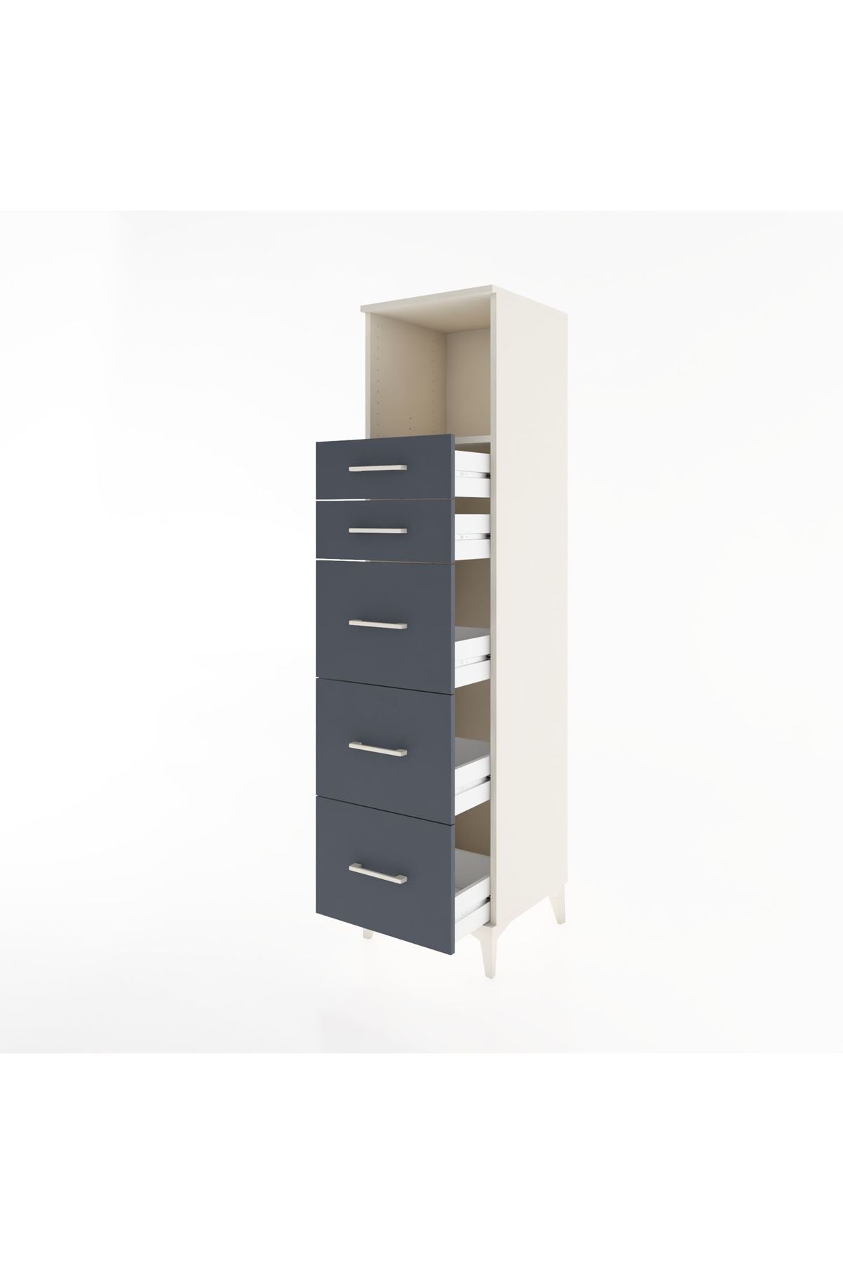 Hyperion Dolap Tek Raflı 5 Çekmeceli 44x44x182 - S55M050V2B