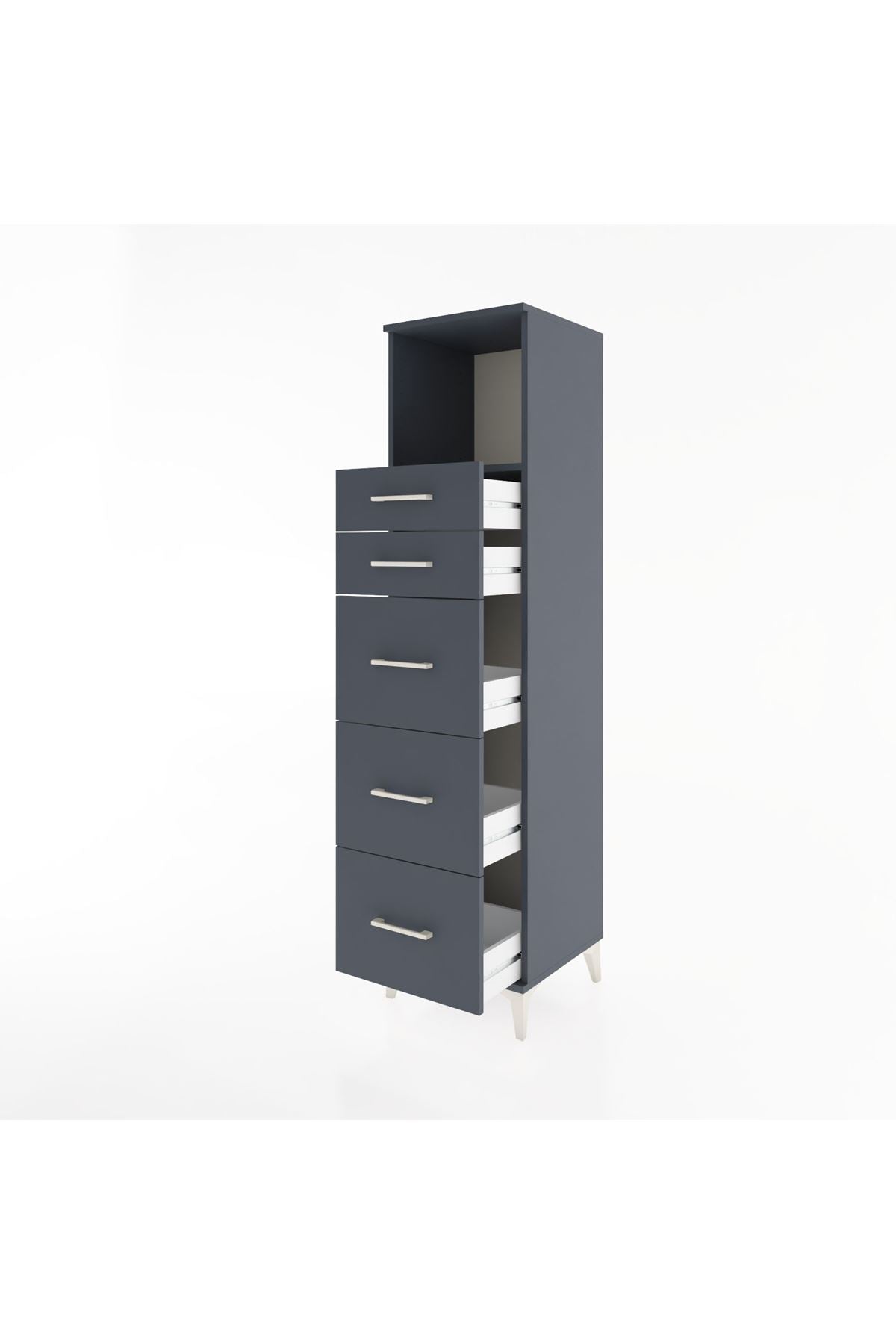 Hyperion Dolap Tek Raflı 5 Çekmeceli 44x44x182 - S55M050V5B