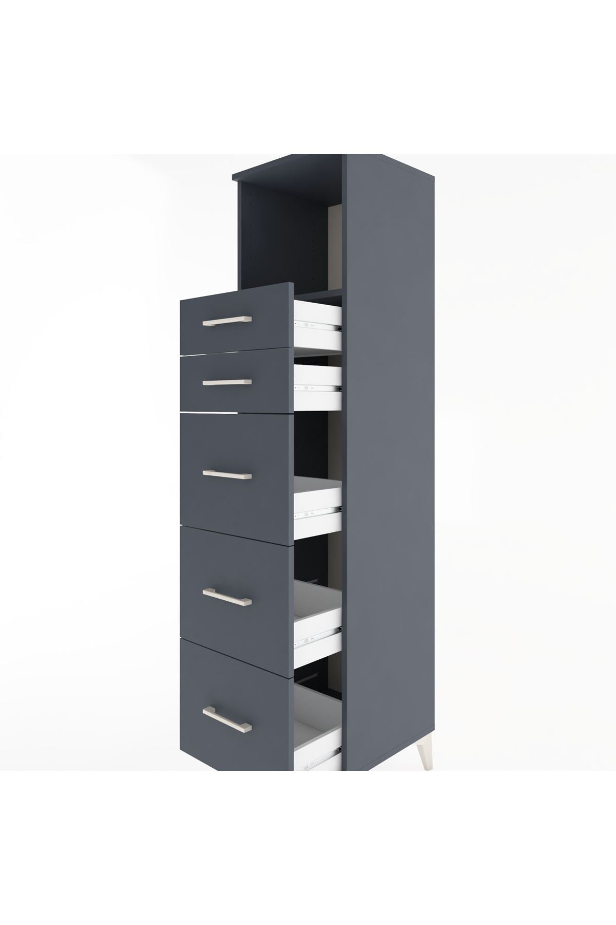 Hyperion Dolap Tek Raflı 5 Çekmeceli 44x44x182 - S55M050V5B