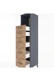 Hyperion Dolap Tek Raflı 5 Çekmeceli 44x44x182 - S55M050V6B
