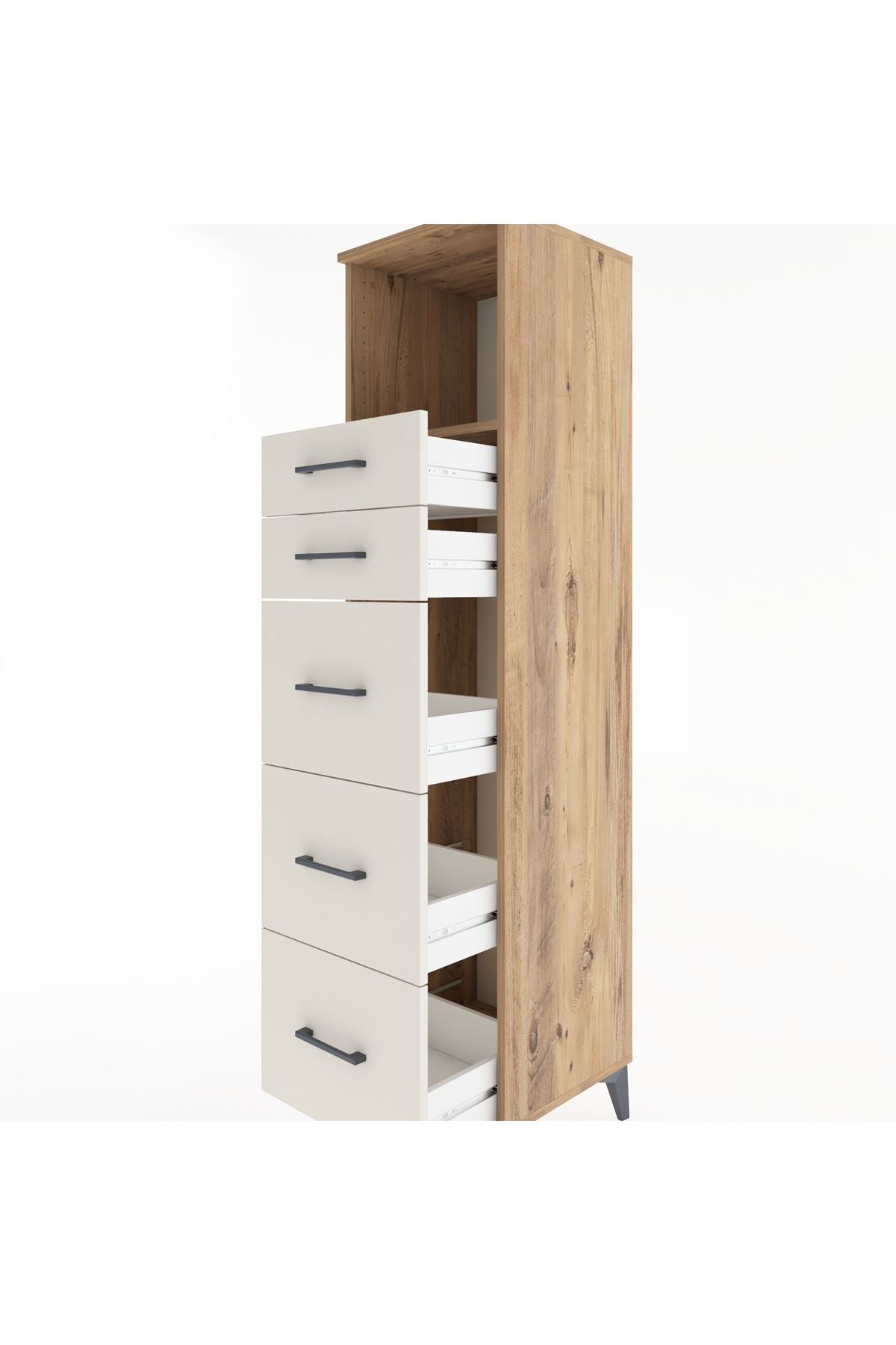 Hyperion Dolap Tek Raflı 5 Çekmeceli 44x44x182 - S55M050V7B