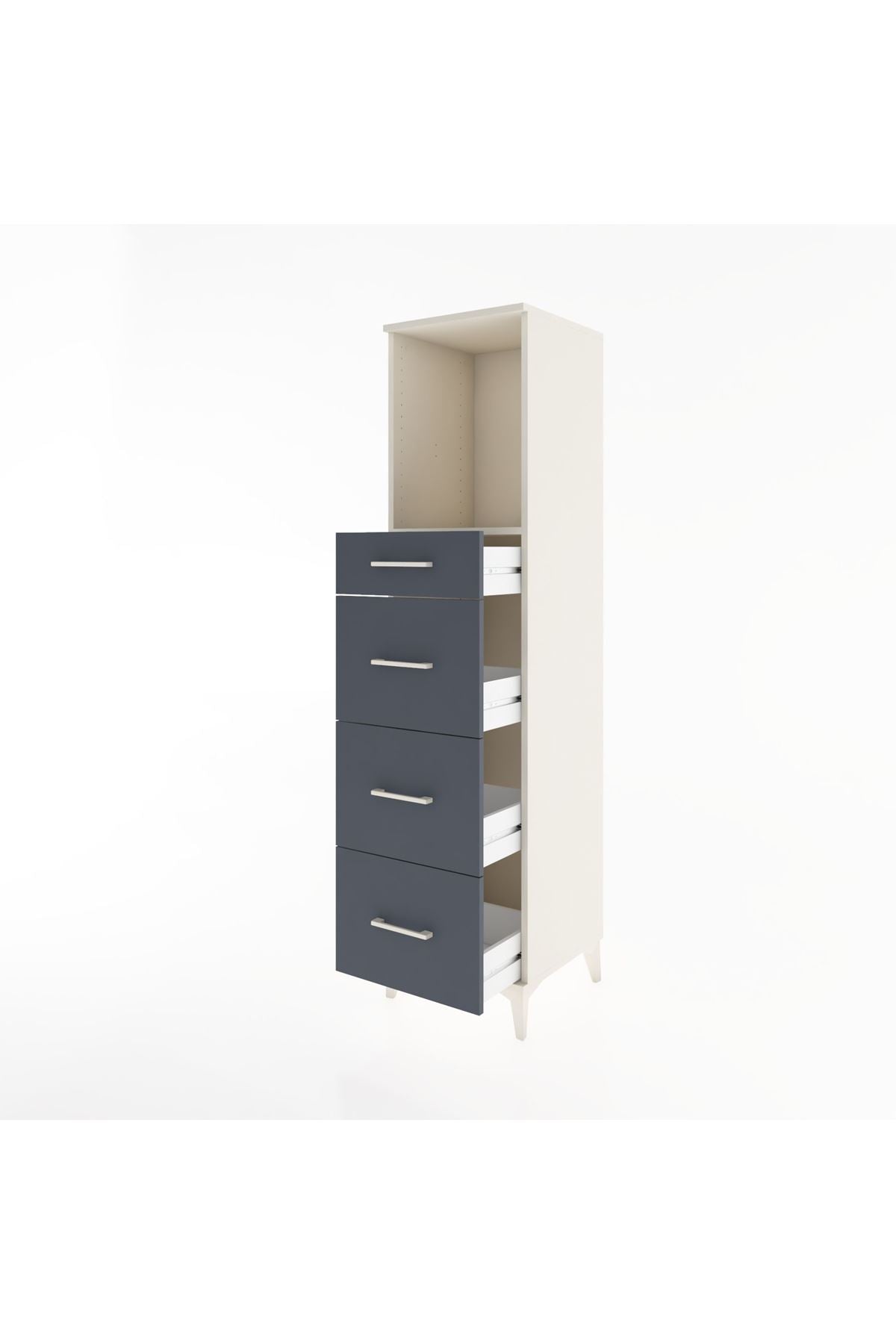 Hyperion Dolap Tek Raflı 4 Çekmeceli 44x44x182 - S55M051V2B
