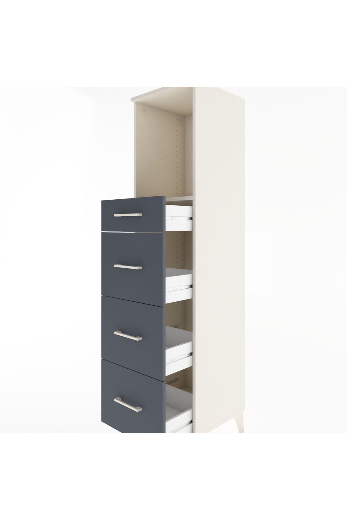 Hyperion Dolap Tek Raflı 4 Çekmeceli 44x44x182 - S55M051V2B