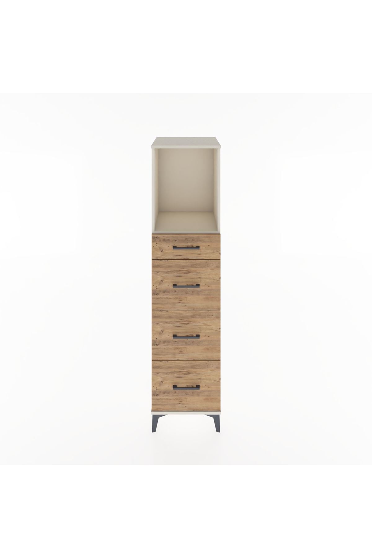 Hyperion Dolap Tek Raflı 4 Çekmeceli 44x44x182 - S55M051V3B