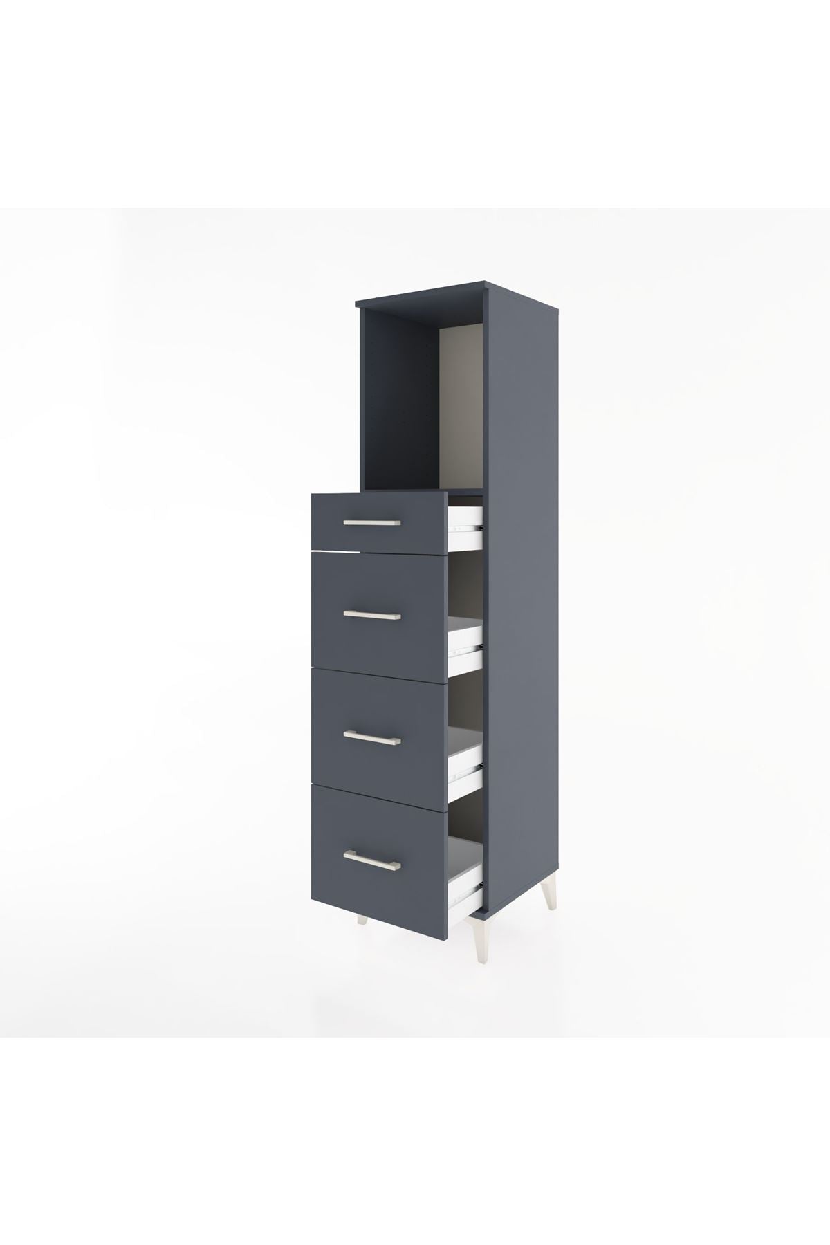 Hyperion Dolap Tek Raflı 4 Çekmeceli 44x44x182 - S55M051V5B