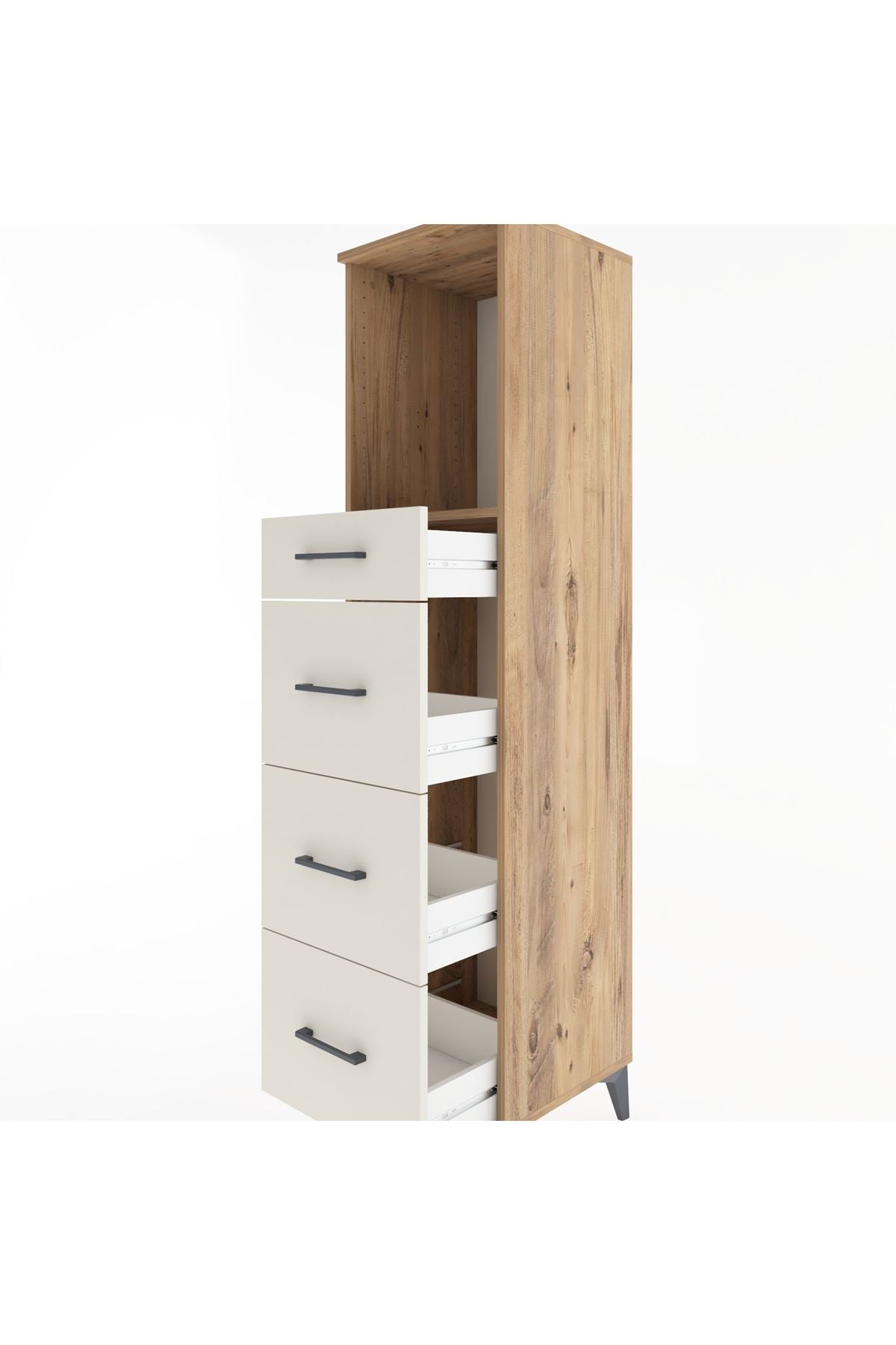 Hyperion Dolap Tek Raflı 4 Çekmeceli 44x44x182 - S55M051V7B