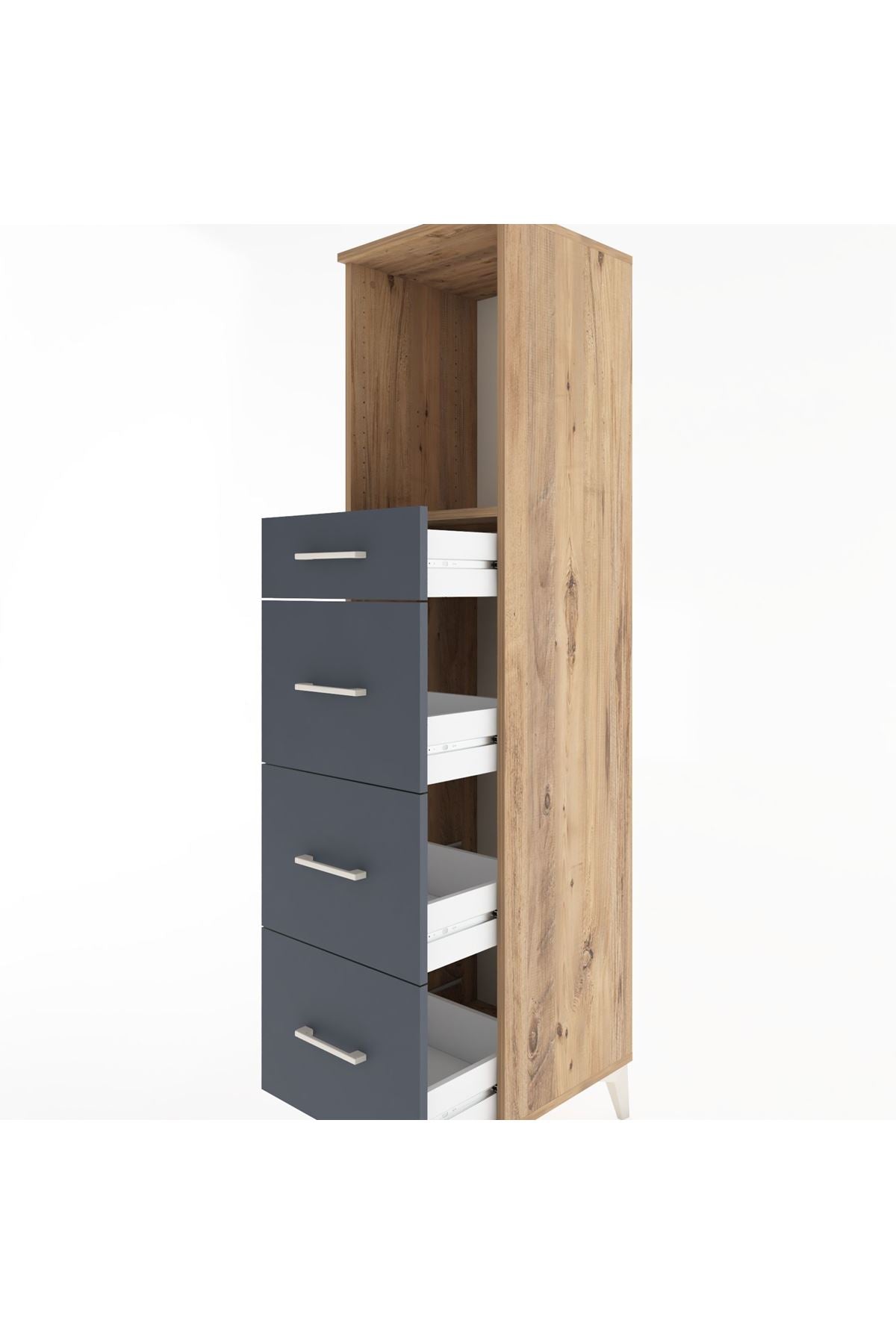 Hyperion Dolap Tek Raflı 4 Çekmeceli 44x44x182 - S55M051V8B