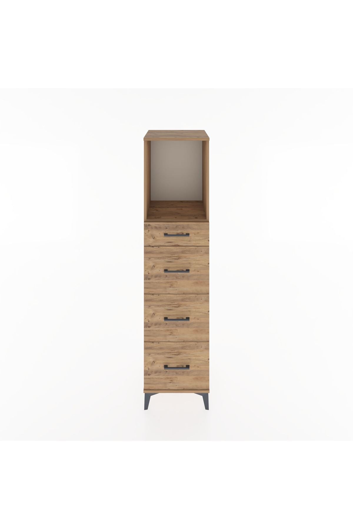 Hyperion Dolap Tek Raflı 4 Çekmeceli 44x44x182 - S55M051V9B