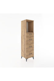 Hyperion Dolap Tek Raflı 4 Çekmeceli 44x44x182 - S55M051V9B