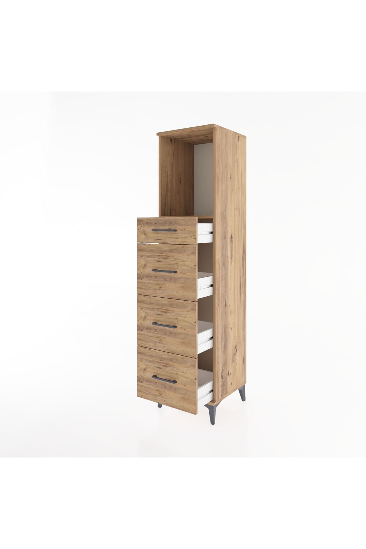 Hyperion Dolap Tek Raflı 4 Çekmeceli 44x44x182 - S55M051V9B