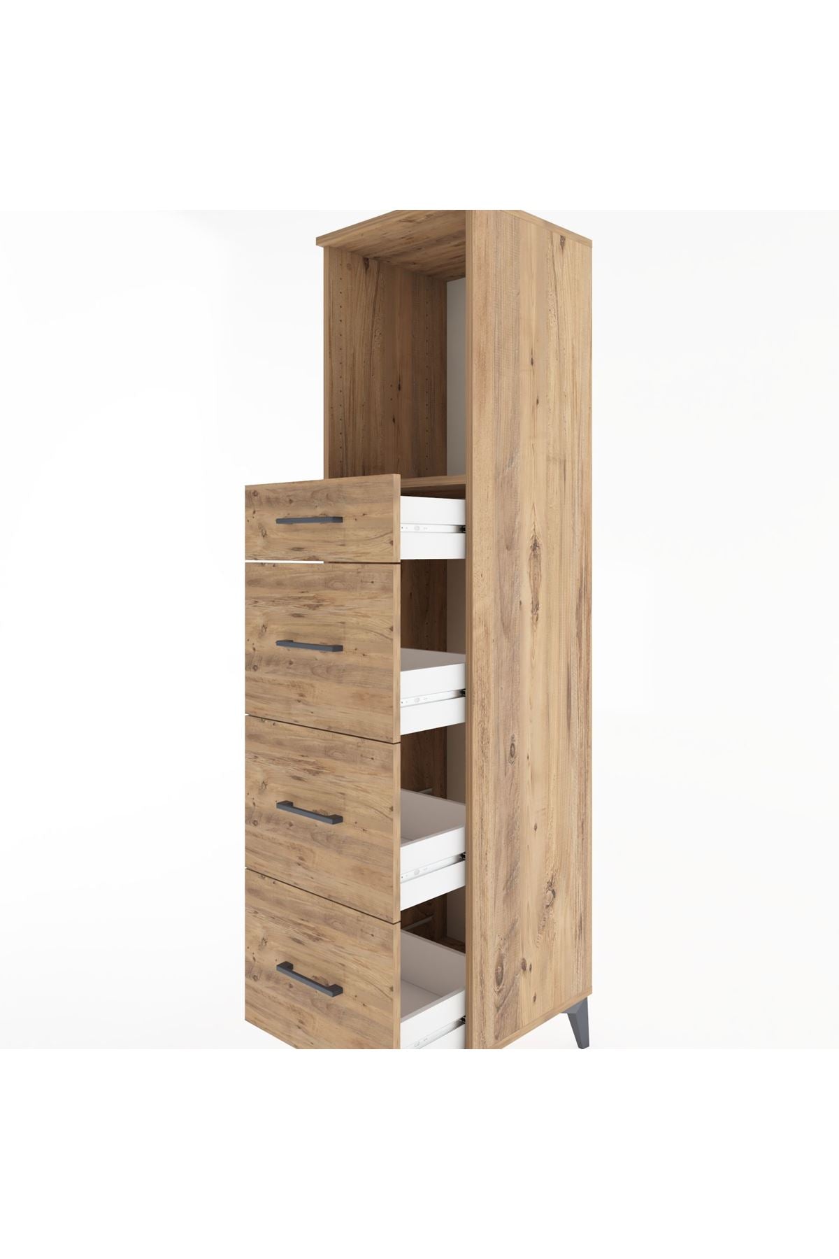 Hyperion Dolap Tek Raflı 4 Çekmeceli 44x44x182 - S55M051V9B
