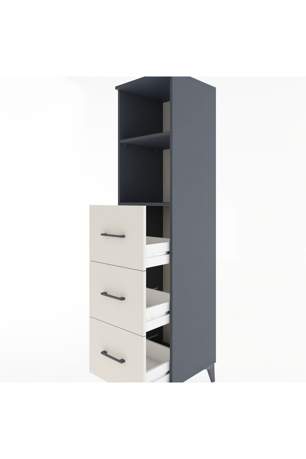 Hyperion Dolap 2 Raflı 3 Çekmeceli 44x44x182 - S55M052V4B