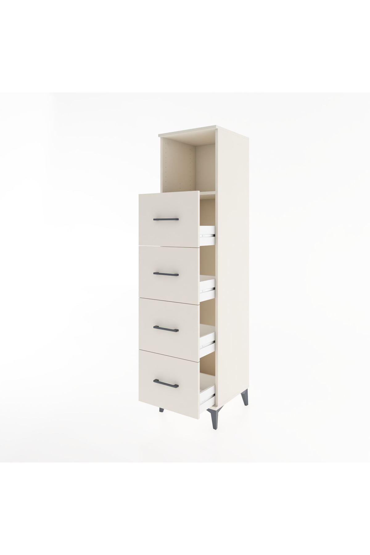 Hyperion Dolap Tek Raflı 4 Çekmeceli 44x44x182 - S55M053V1B