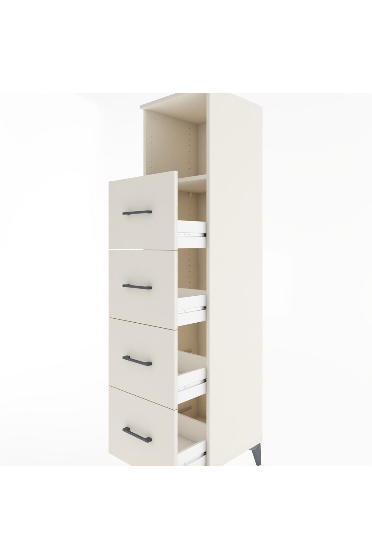Hyperion Dolap Tek Raflı 4 Çekmeceli 44x44x182 - S55M053V1B