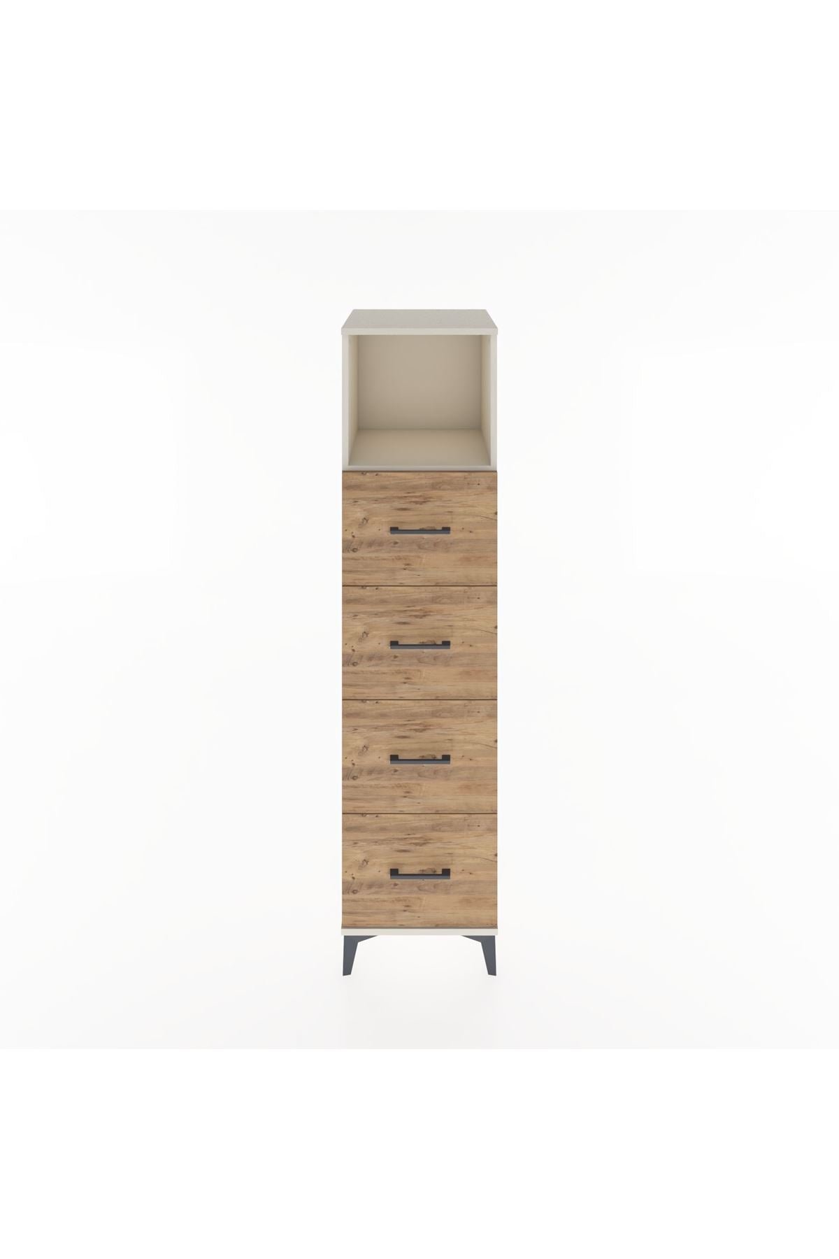 Hyperion Dolap Tek Raflı 4 Çekmeceli 44x44x182 - S55M053V3B