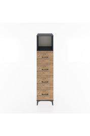 Hyperion Dolap Tek Raflı 4 Çekmeceli 44x44x182 - S55M053V6B