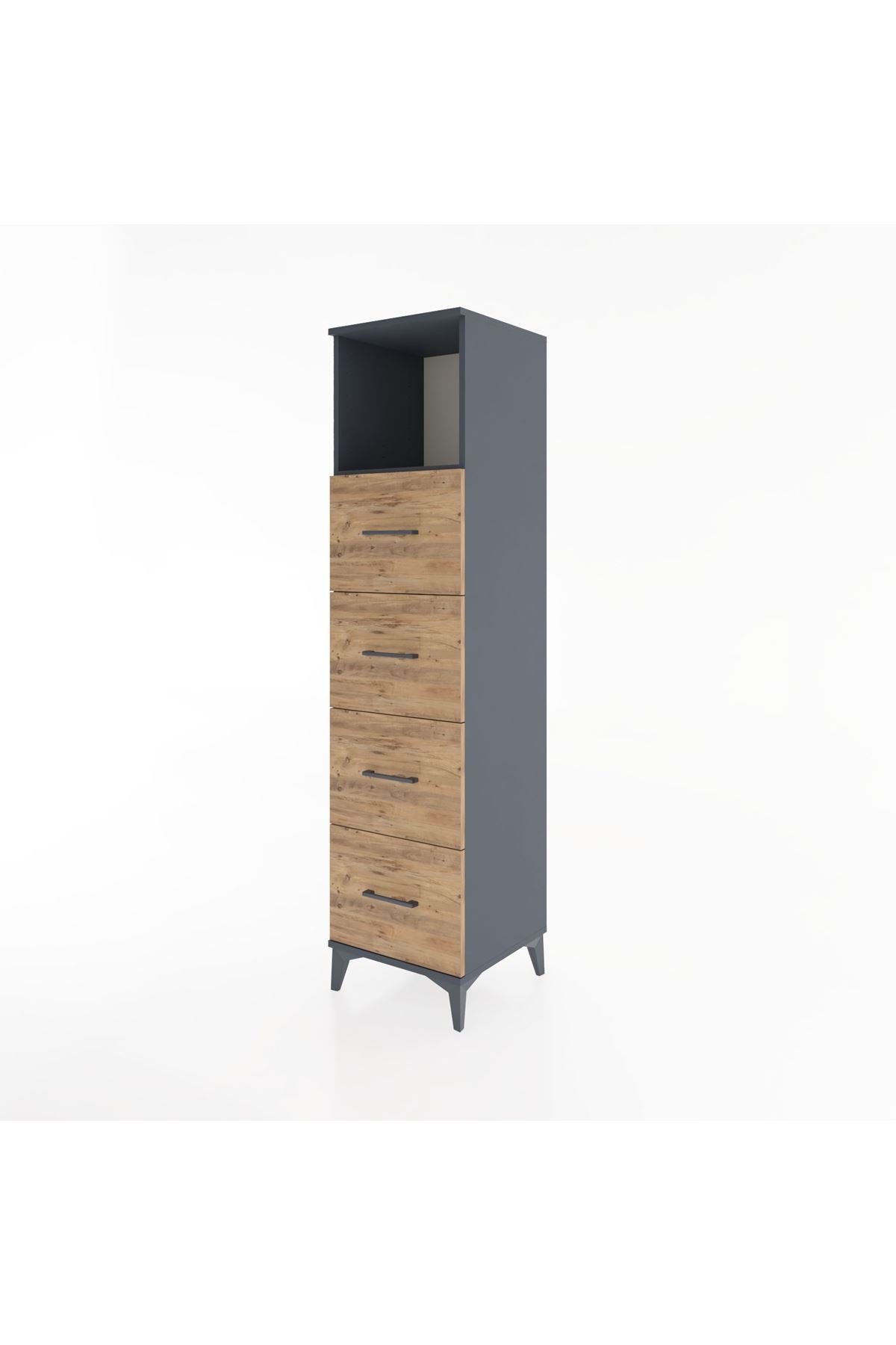 Hyperion Dolap Tek Raflı 4 Çekmeceli 44x44x182 - S55M053V6B