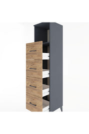 Hyperion Dolap Tek Raflı 4 Çekmeceli 44x44x182 - S55M053V6B