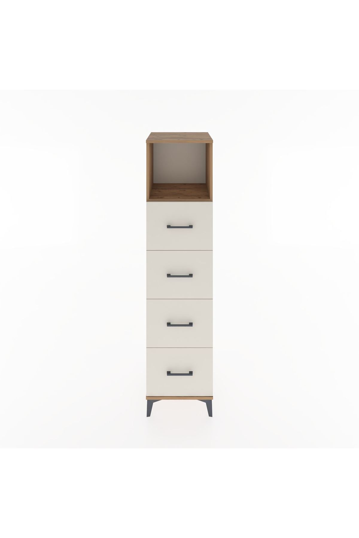 Hyperion Dolap Tek Raflı 4 Çekmeceli 44x44x182 - S55M053V7B