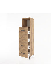 Hyperion Dolap Tek Raflı 4 Çekmeceli 44x44x182 - S55M053V9B