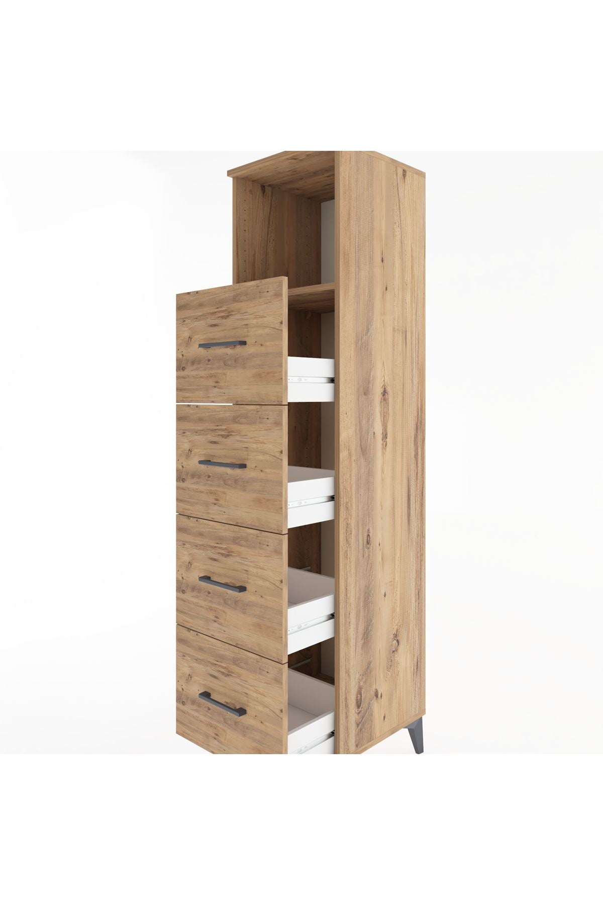 Hyperion Dolap Tek Raflı 4 Çekmeceli 44x44x182 - S55M053V9B
