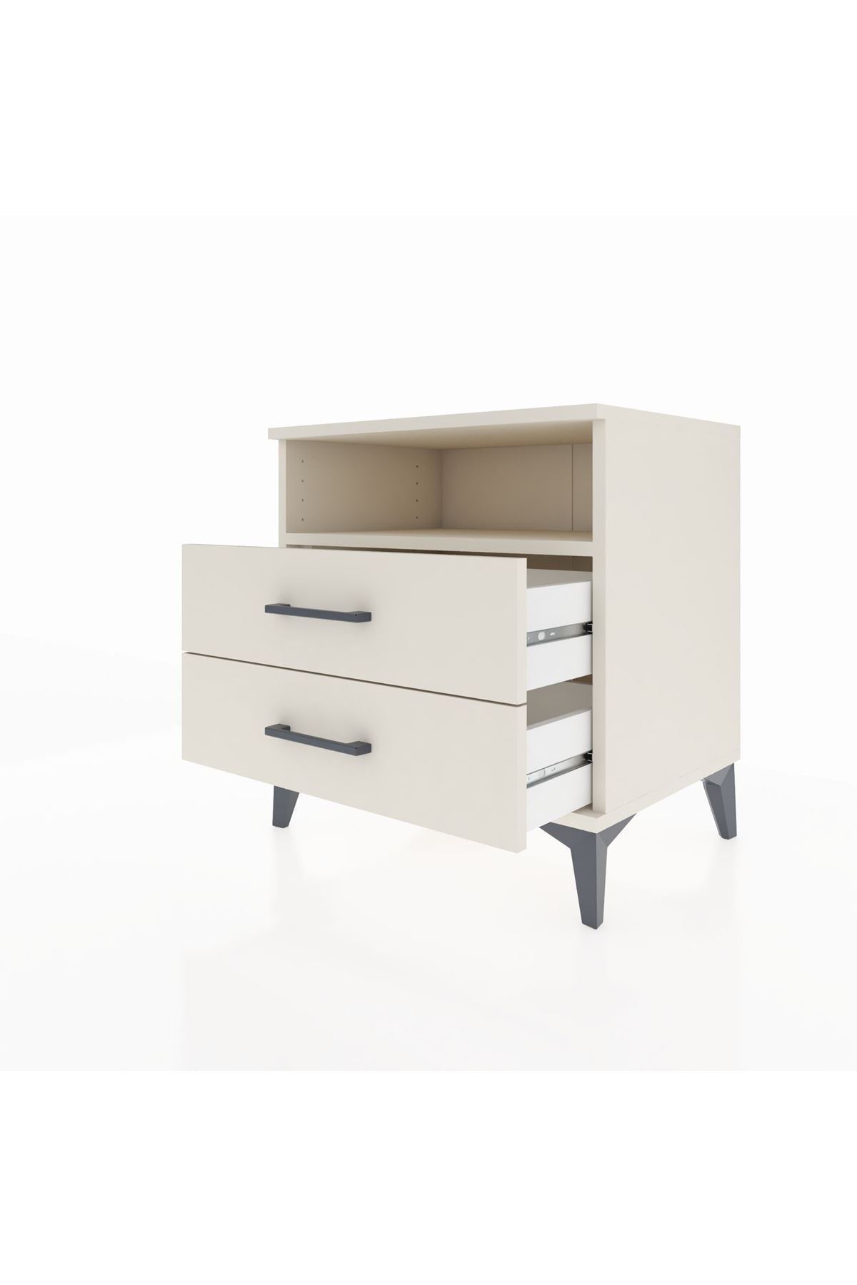 Hyperion Komodin Tek Raflı 2 Çekmeceli 60x44x64 - S45M005V1B