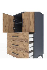 Hyperion Komodin 2 Raflı 3 Çekmeceli 2 Kapaklı 60x44x106 - S48M008V6B