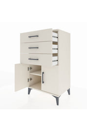 Hyperion Komodin Tek Raflı 3 Çekmeceli 2 Kapaklı 60x44x106 - S48M009V1B