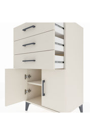 Hyperion Komodin Tek Raflı 3 Çekmeceli 2 Kapaklı 60x44x106 - S48M009V1B