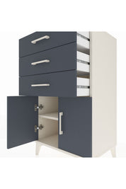 Hyperion Komodin Tek Raflı 3 Çekmeceli 2 Kapaklı 60x44x106 - S48M009V2B