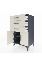Hyperion Komodin Tek Raflı 3 Çekmeceli 2 Kapaklı 60x44x106 - S48M009V4B